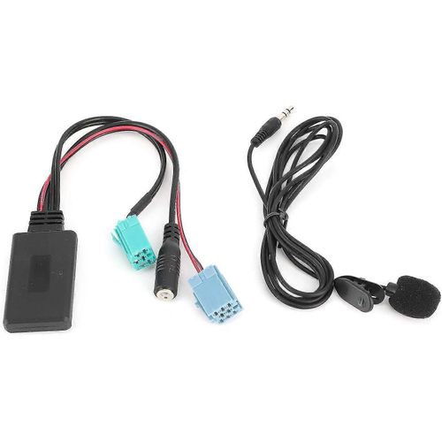 Adaptateur radio Bluetooth 6 broches Autoradio AUX-in avec microphone adapt pour Renault Clio Espace Megane Scenic6Pin