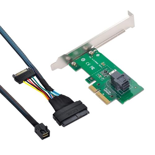 Adaptateur SFF-8643 vers PCI-E 4X avec cble SFF-8639 vers SFF-8643 pour carte mre U.2 SFF-8639 SSD Extension
