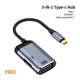 Adaptateur USB 2.0 HUB 4K 60Hz Type C vers HDMI 100 RJ45 PD 3.0 W pour  Macbook Air Pro IPad Pro M2 M1, accessoires PC, nouveau
