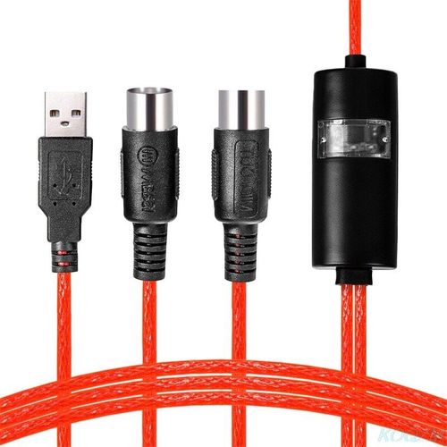 Adaptateur USB  2, convertisseur de cble d'interface MIDI pour PC, clavier de musique, adaptateur Synth, Windows et Mac iOS, 2 mtres