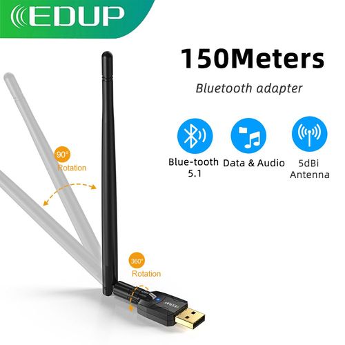 adaptateur USB Bluetooth 5.1,longue porte de 100M,Dongle Bluetooth EDR,transfert de rcepteur sans fil pour PC et ordinateur de bureau - Type 150Meters BT5.1