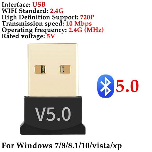 Adaptateur USB Bluetooth 5.3/5.1/5.0,dongle sans fil,compatible avec ordinateur portable Windows 11/10/8.1,transmetteur audio - Type BT 5.0