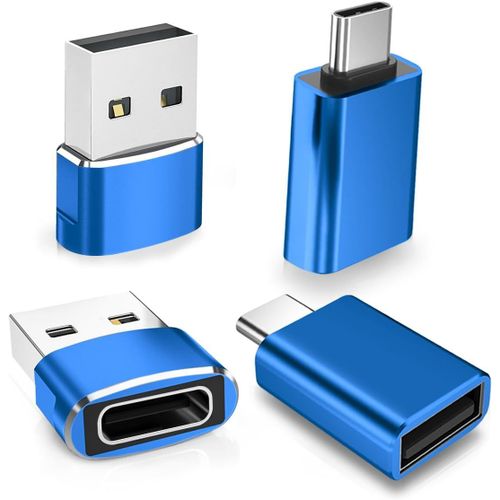 Adaptateur USB C 4 Pack,Type C Femelle vers USB A Mle Chargeur Cble & Thunderbolt 4 OTG Convertisseur pour Apple MacBook,iPhone 16 15 14 13 12 Pro Max Mini,Samsung Galaxy S24 S23 S22 S21