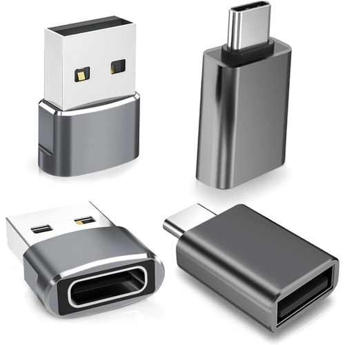 Adaptateur USB C 4 Pack,Type C Femelle vers USB A Mle Chargeur Cble & Thunderbolt 4 OTG Convertisseur pour MacBook,iPhone 15 16 14 13 12 Plus Pro Max Mini,Galaxy S23 S24 A54,Z Fold Flip 5