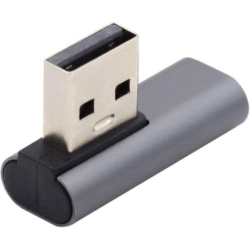 Adaptateur USB-C de type C femelle  profil bas  90 degrs  angle droit vers USB 3.0 A mle pour ordinateur portable de bureau