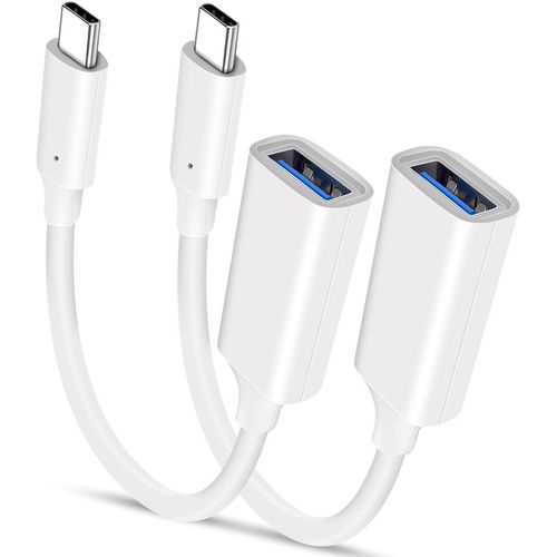 Adaptateur USB C Mle vers USB 3.0 Femelle 2-Pack,Convertisseur Thunderbolt 3 Type C OTG pour MacBook Pro,iPhone 15 16,iPad 10 Air 4 5,Galaxy S24 S23 A54 A53 A13 A33 A73 Tab S9,Z Fold Flip