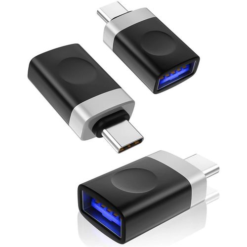 Adaptateur USB C Mle vers USB 3.0 Femelle 3-Pack,Convertisseur Thunderbolt 3 Type C OTG pour MacBook 2022,iPad Air 4 5,iPhone 15 16,Galaxy S24 S23 S22 Plus Ultra,A54,A52 A53 A72 A73 Tab S8