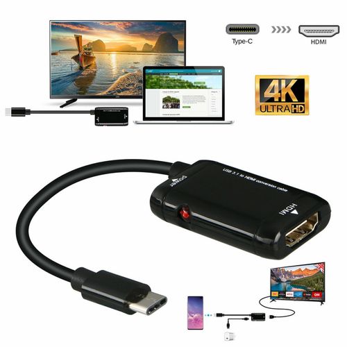 Adaptateur USB-C Type C vers HDMI, cble USB 3.1 pour tlphones Android MHL, tablettes et ordinateurs portables