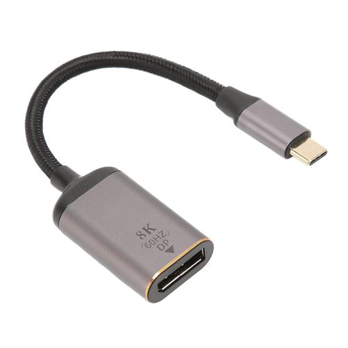 Adaptateur USB C vers DisplayPort Alliage daluminium USB C Mle vers DP Femelle 8K 30Hz 4K 144Hz HDR Convertisseur USB C vers DP-YM