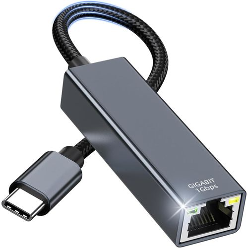 Adaptateur Usb C Vers Ethernet, 1Gbps Usb Type-C Ethernet Rj45 (Thunderbolt 3/4) Vers Rseau Lan Compatible Pour Iphone 15 Pro, Macbook Pro/Air, Galaxy S23, Dell, Switch[ORD626086]