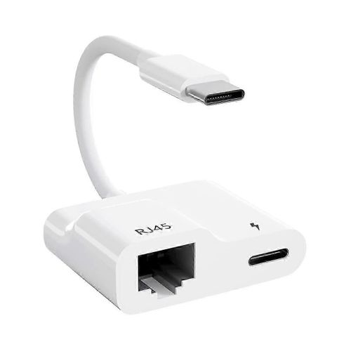 Adaptateur USB C vers Ethernet, Adaptateur LAN USB Type C vers RJ45 Gigabit Ethernet avec chargeur 60 W, pour /P