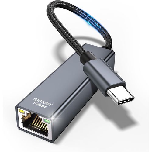 Adaptateur Usb-C Vers Ethernet, Gigabit Thunderbolt Vers Rj45 Rseau, Usb Type-C Ethernet Lan Compatible Pour Iphone 15 Pro , Macbook Pro Air Et Plus, Galaxy S23[POR5247244]