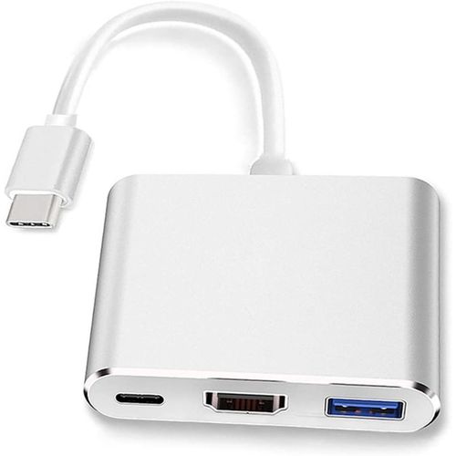 Adaptateur USB-C vers HDMI (prend en charge 4K / 30Hz) - Cable convertisseur 3 en 1 de type C pour MacBook Pro 2017/2018, MacBook, Mac Pro, iMac, Chromebook et autres appareils USB 3.0 Type-C