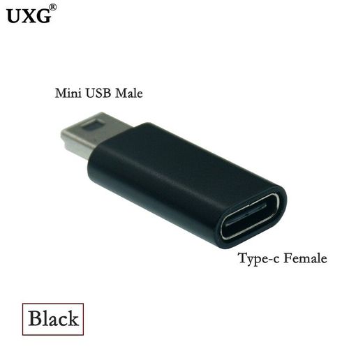 Adaptateur USB C vers Mini USB Type C femelle vers Mini USB mle,cble 25cm,connecteur pour GoPro MP3 plus tard- UC-114 Black