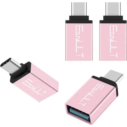 Adaptateur USB C vers USB 3.0[4 Pices], Adaptateur USB OTG Type C Mle vers USB A Femelle pour Samsung S8/S9/S10, MacBook Pro, Google Pixel, Huawei et Autres avec USB C (Rose d'or)