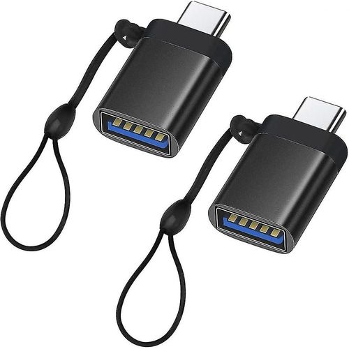 Adaptateur USB-C vers USB 3.0 (lot de 2), adaptateur OTG USB-C vers USB-A femelle, compatible USB Type-C, noir