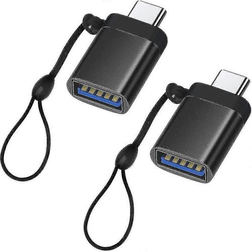 Adaptateur Usb C vers Usb 3.0 (pack de 2), Adaptateur Usb-c vers Usb-a Femelle Otg Adaptateur Usb Type C Compatible, Noir