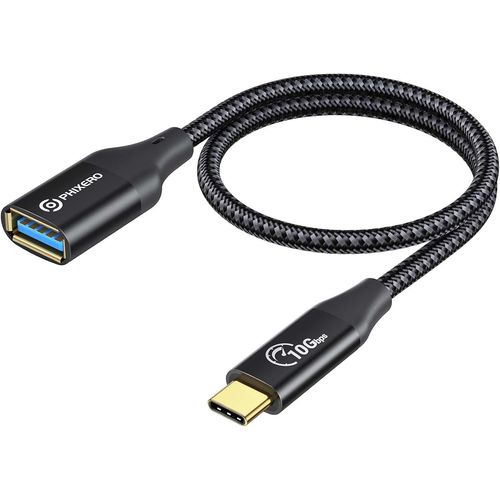 Adaptateur USB C vers USB 3.1 Gen 2, 1 ft/0,3 m Adaptateur USB C Mle vers USB A Femelle, Adaptateur OTG Thunderbolt 3 vers USB Femelle Compatible avec MacBook Pro/Air, iPad Pro