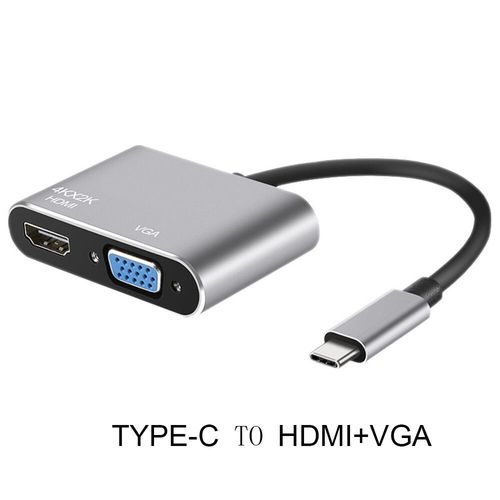Adaptateur USB type-c vers HDMI 4K,VGA,USB 3.0,convertisseur Audio-vido PD 87W,chargeur rapide pour Macbook pro,Samsung s9 s10 - Type 2 in i (no USB PD)