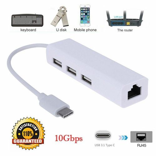 Adaptateur USB USB-C Type C vers USB RJ45 Ethernet Lan, cble Hub pour Macbook PC