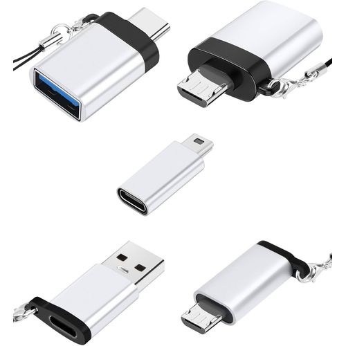 Adaptateur USB vers USB C (5 Pack), Adaptateur USB C Femelle vers USB Mle,Adaptateur USB C vers Micro USB, Adaptateur Micro USB Femelle vers USB C Mle, Adaptateur USB C vers Mini USB pour.[G283]