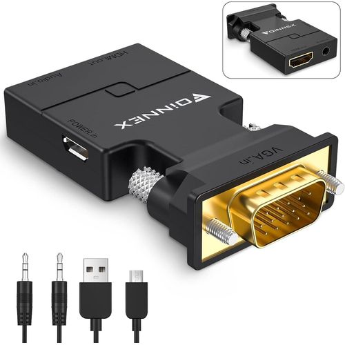Adaptateur Vga Vers Hdmi Avec Audio, Convertisseur Vga A Hdmi Vieux Pc Vers Tv Moniteur, 1080P Vga To Hdmi Adapter Pour Anciens Ordinateur[Audio1134]