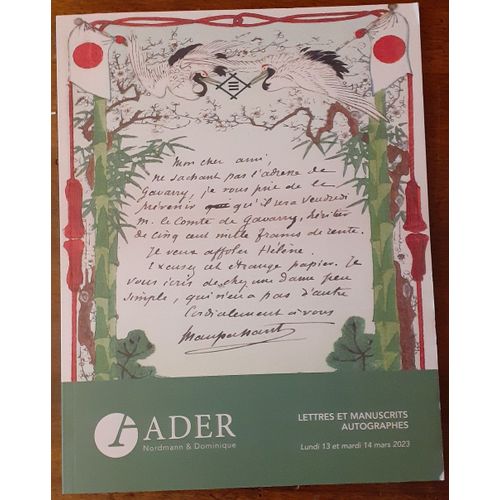 Ader, Lettres Et Manuscrits Autographes   