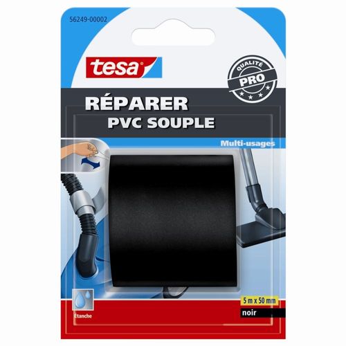 Adhsif Pvc Souple Tesa Reparer Noir 5m