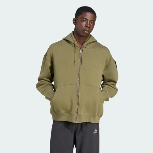 Veste  Capuche Molleton Entirement Zippe Eqt Adidas - Focus Olive - L