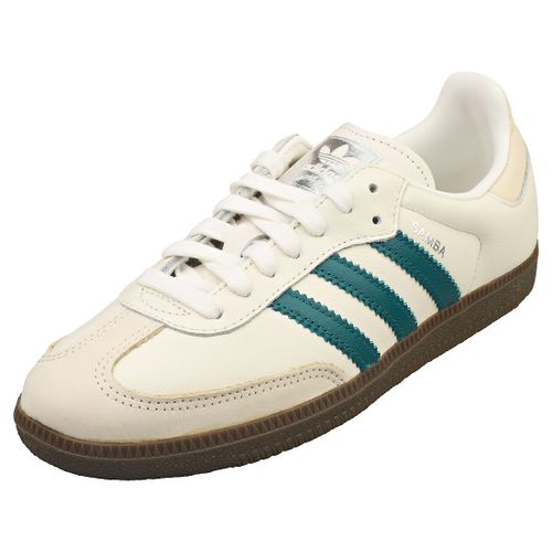 Adidas Samba Og Femmes - Baskets Casuelles En Cuir Blanc Et Vert - 36