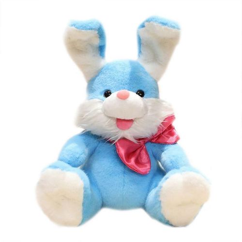 Adorable lapin en peluche lectrique de dessin anim, jouet en peluche doux, jouet  cache-cache-Bleu