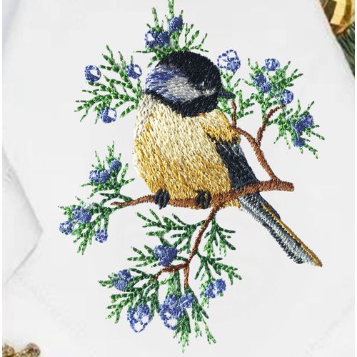 Adtoschristmas-Serviette De Table En Coton Et Lin Brode D'oiseaux,Napperon,Ourl,Dcoration De Table