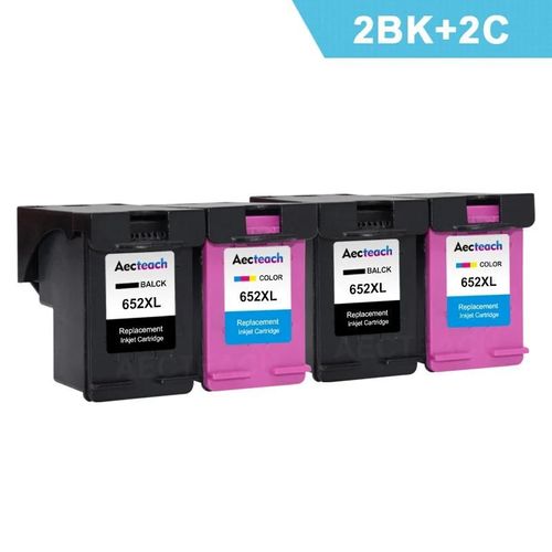 Aecteach Compatible Pour Hp 652 652xl Cartouche D'encre De Remplacement Pour Hp652 Deskjet 1115 1118 2135 2136 2138 3635 3636 3638 3838-2 Noir 2 Couleur