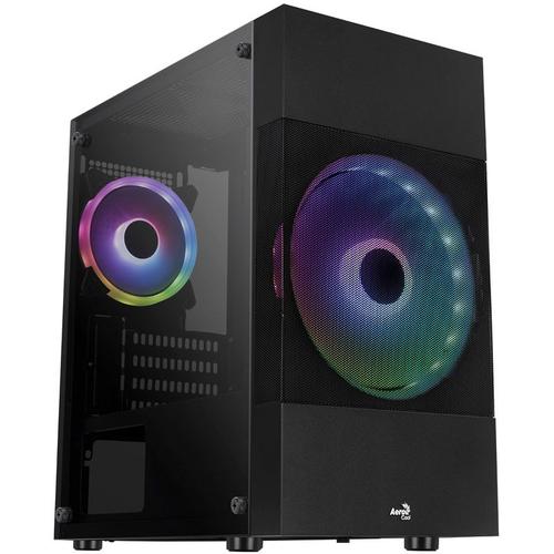 Aerocool Atomic Lite v1 Mini-Tower, FRGB, Tempered Glass - schwarz