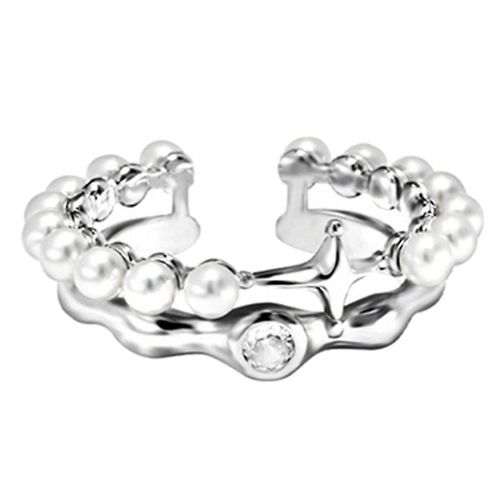 Aesthetic Egirl Vintage Pearls Rings For Women Y2k Open Ring Trend Jewelry