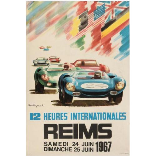 Affiche 12 Heures Internationales Reims 1967