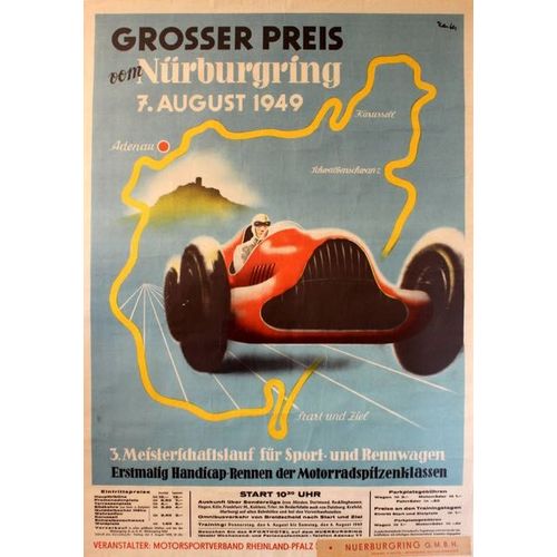 Affiche 1949 Grand Prix Nurburgring