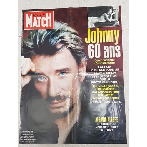Affiche (59 X 78 Cm) Paris Match - Johnny Hallyday 60 Ans