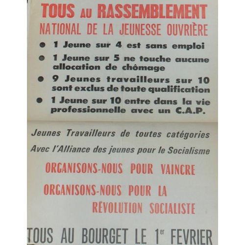 Affiche Ajs 1er Fvrier 1970