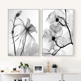 Affiche fleurs plante et purete avec cadre noir 40x60 cm