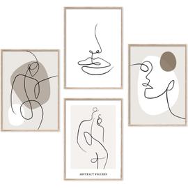 Affiche Decoration Murale, Ensemble d'images de Abstraites Ligne, Modernes  Tableaux, Posters et Arts Décoratifs pour la Maison, Salon, Chambre - Sans  cadre (4xA4) : : Cuisine et Maison