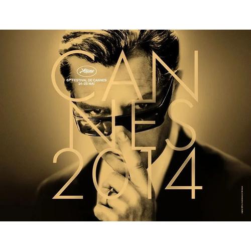 Affiche Du Festival De Cannes 2014 - Marcello Mastroianni - Tirage Photo Argentique Brillant - Format 40x66,7 Cm Environ