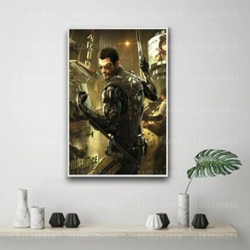 Affiche Du Jeu De La RVolution Humaine Deus Ex Sur Toile,Mpression Murale Poster Pour Salon Chambre  Coucher DCor Sans Cadre(100*150cm)