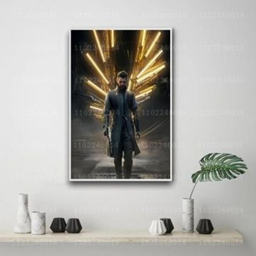 Affiche Du Jeu De La RVolution Humaine Deus Ex Sur Toile,Mpression Murale Poster Pour Salon Chambre  Coucher DCor Sans Cadre(40*50cm)