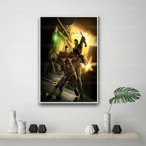 Affiche Du Jeu De La RVolution Humaine Deus Ex Sur Toile,Mpression Murale Poster Pour Salon Chambre  Coucher DCor Sans Cadre(60*90cm)