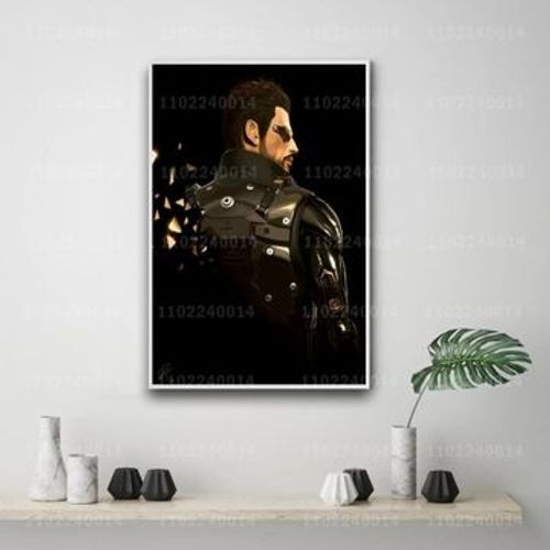 Affiche Du Jeu De La RVolution Humaine Deus Ex Sur Toile,Mpression Murale Poster Pour Salon Chambre  Coucher DCor Sans Cadre(80*120cm)