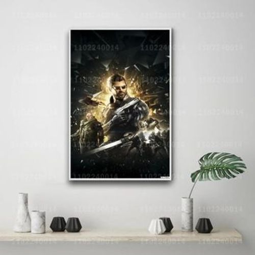 Affiche Du Jeu De La RVolution Humaine Deus Ex Sur Toile,Mpression Murale Poster Pour Salon Chambre  Coucher DCor Sans Cadre(80*120cm)
