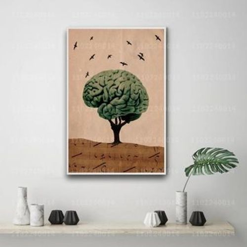 Affiche En Toile, Affiche De Cerveau, Affiches DCoratives,Mpression Murale Poster Pour Salon Chambre  Coucher DCor Sans Cadre(20*30cm)