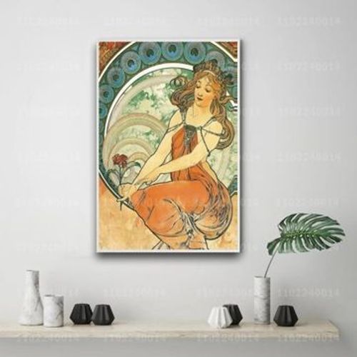 Affiche En Toile Affiche Mucha Affiches DCoratives,Mpression Murale Poster Pour Salon Chambre  Coucher DCor Sans Cadre(20*30cm)