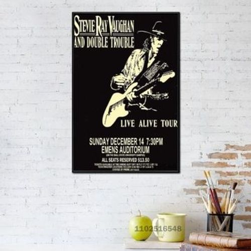 Affiche En Toile Double ProblMe Stevie Ray Vaughan,Mpression Murale Poster Pour Salon Chambre  Coucher DCor Sans Cadre(70*90cm)